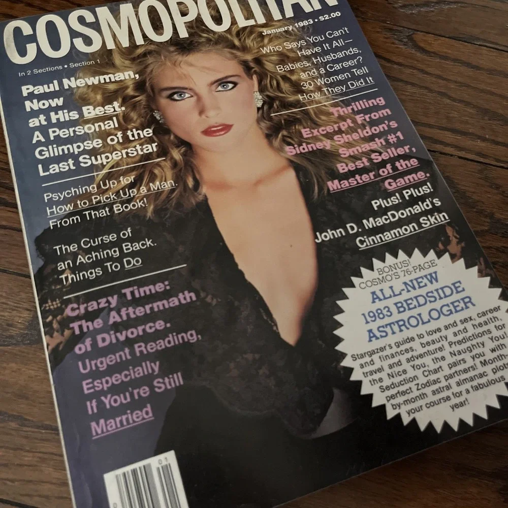 1983 JANUARY COSMOPOLITAN MAGAZINE - KIM ALEXIS, PHOTO BY SCAVULLO - SP 3125